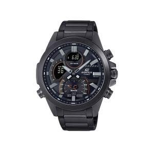  Casio Watch ECB-30DC-1ADF For Men - Analog Display, Stainless Steal Band - Black 