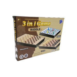  Chess, Draughts, Snake & Ladders 3 In 1 Game 