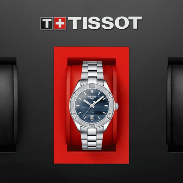  Tissot Watch T1019101112100 For Women - Analog Display, Stainless Steel Band - Gray 