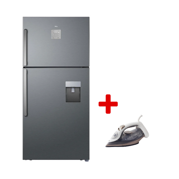 TCL P735TMGG - 21ft - Conventional Refrigerator - Gray + Denka  IST-2400BW - Steam Iron - Brown