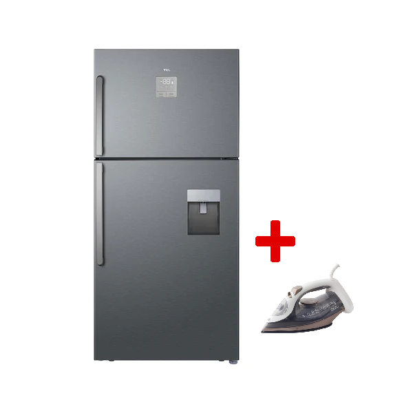 TCL P805TMGG - 23ft - Conventional Refrigerator - Dark Steel + Denka IST-2400BW - Steam Iron - Brown